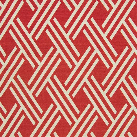 red geometric upholstery fabric